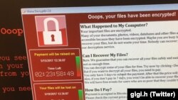 Ảnh chụp màn hình máy tính của Bộ An ninh Nội địa Mỹ với một tin nhắn đòi tiền chuộc. Mỹ cáo buộc Triều Tiên đứng sau vụ tấn công mạng WannaCry trên toàn cầu hồi tháng 5 năm nay.