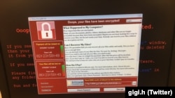 Capture d'ecran d'un message presume de ransomware, le 12 mai 2017.