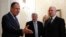 Russian Foreign Minister Sergei Lavrov (L) welcomes Nils Muiznieks (R), human rights commissioner for the Council of Europe, for talks in Moscow, April 2013.