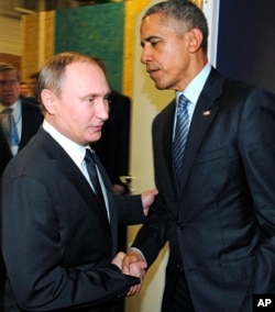 روسای جمهوری آمریکا و روسیه در حاشیه کنفرانس پاریس دیدار کردند.