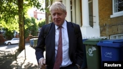 Former British Foreign Secretary Boris Johnson, who is running to succeed Theresa May as Prime Minister, leaves his home in London, Britain, May 30, 2019.