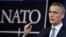 NATO Secretary-General Jens Stoltenberg talks to reporters at a NATO defense ministers meeting at the alliance headquarters in Brussels, Belgium, Nov. 8, 2017. 