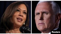 Kamala Harris (esq) e Mike Pende (dir)