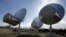 Radio telescopes of the Allen Telescope Array are seen in Hat Creek, Calif. 