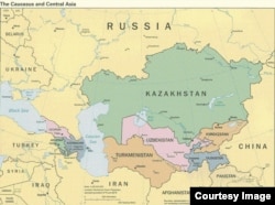 Map of Central Asia. 2015