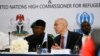 Nigeria's Vice President Yemi Osinbajo (L) listens to Volter Turk, Director of International Protection, United Nations High Commissioner for Refugees (UNHCR), at the Regional Protection Dialogue Meeting On The Lake Chad Basin in Abuja, Nigeria, June 8, 2