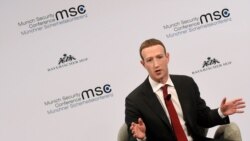 The founder and CEO of Facebook Mark Zuckerberg speaks during the 56th Munich Security Conference in Munich, Germany, on Feb. 15, 2020.