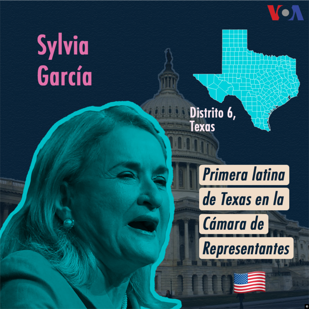 Junto con Verónica Escobar, Sylvia García es una de las únicas dos latinas del estado de Texas que han conseguido llegar al Congreso en toda la historia de Estados Unidos. García, demócrata y anterior senadora en la legislatura de Texas, sostuvo una campaña política dirigida principalmente a la comunidad hispana, afirmando su deseo de que &quot;los jóvenes latinos sepan que este es un estado de oportunidades, y que es un estado acogedor.&quot;