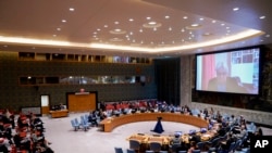 Зал заседаний Совета Безопасности ООН в Нью-Йорке. 