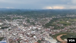 A bird's-eye view of Loei provincial city, in Thailand on July 23, 2016. The Thai government is planning to build "the biggest" water diversion project to get water from the Mekong River. (Neou Vannarin/VOA Khmer)