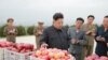 朝鲜领导人金正恩视察朝鲜的一座果园 （资料照）