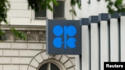 FILE - The logo of the Organization of the Petroleum Exporting Countries (OPEC) is pictured at its headquarters in Vienna, Austria, May 30, 2016. 