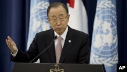 FILE - U.N. Secretary-General Ban Ki-moon.