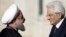 Iranian President Hassan Rouhani (l) meets Italian President Sergio Mattarella, upon his arrival at the Quirinale Presidential palace, in Rome, Jan. 25, 2016.