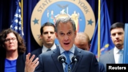 FILE - New York Attorney General Eric Schneiderman in New York, U.S., June 28, 2016. 