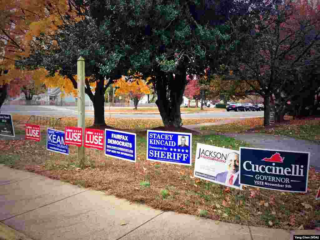 维吉尼亚州一投票站(美国之音张佩芝拍摄)