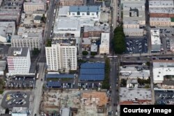 The Walter J. Towers Medical Office Building in Los Angeles' solar parking lot generates 30% of the building's electricity needs. (Courtesy RegreenCorp)