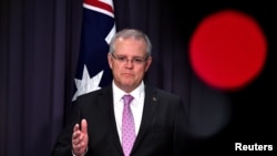 PM Australia Scott Morrison di Gedung Parlemen di Canberra, Australia, 16 Oktober 2018. (Foto: dok).