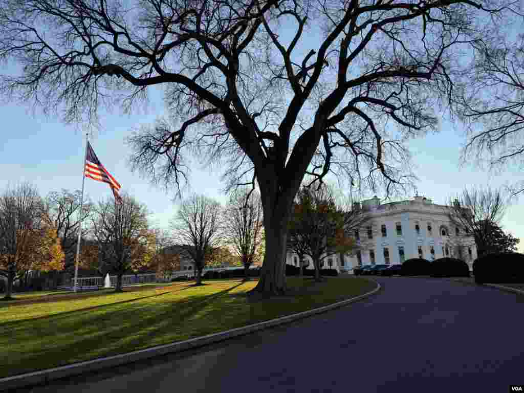نمای بیرونی کاخ سفید (عکس: صدای آمریکا)