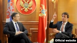 Srpski i crnogorski ministar policije, Nebojša Stefanović i Raško Konjević, tokom susreta u Podgorici