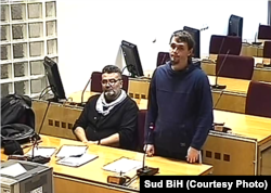 Jasmin Keserović i branilac Senad Dupovac u sudnici Suda BiH, decembar 2019.