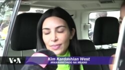 Kenye West na Kim Kardashian watoa msaada wa viatu nchini Uganda.