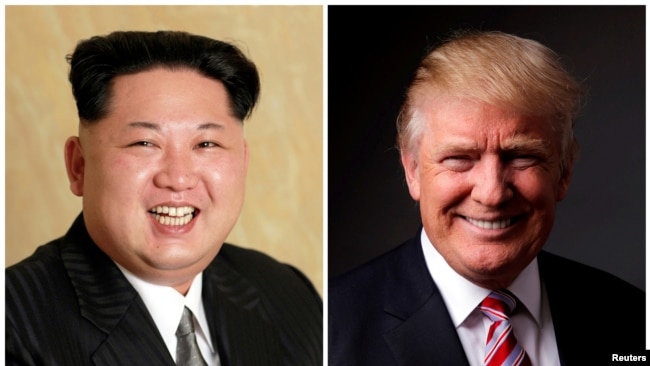 La reunión del presidente de EE.UU., Donald Trump, (derecha) y el líder norcoreano, Kim Jong Un sería la primera reunión de líderes de ambos países.
