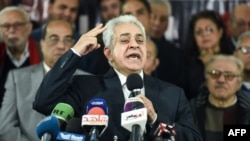 Egypt's former presidential candidate Hamdeen Sabahi speaks during a press conference in Cairo on Jan. 30, 2018.