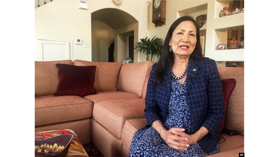 Deb Haaland, a Democratic candidate for Congress for central New Mexico's open seat and a tribal member of the Laguna Pueblo, speaks at her Albuquerque home, June 6, 2018.