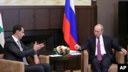 Bachar al-Assad et Vladimir Poutine, Sotchi, Russie, le 20 novembre 2017