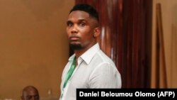 Samuel Eto'o, ex jogador camaronês, eleito presidente da Federação de Futebol dos Camarões. Yaoundé, 11 Dezembro, 2021