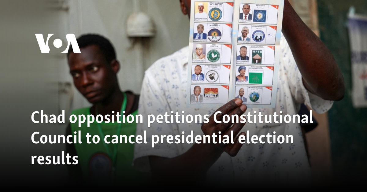 Chad opposition petitions Constitutional Council to cancel presidential election results