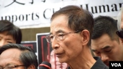 香港民主黨創黨主席李柱銘 （美國之音湯惠芸拍攝）