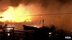 Sandy a provoqué un incendie dans le quartier de Queens à New York