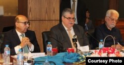 Russian ambassador to Pakistan Alexey Dedov, center, speaks at an Islamabad Policy Research Institute seminar in Islamabad. (Photo courtesy of IPRI)