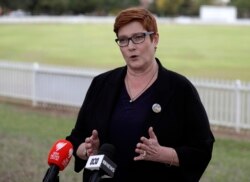 Australian Foreign Minister Marise Payne comments in Penrith, Australia, May 18, 2020.