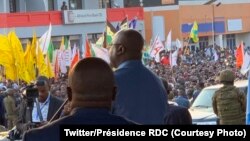 Le chef de l'Etat, Félix Tshisekedi, lors d'un meeting en Ituri, le 30 juin 2019. (Twitter/Présidence RDC)