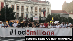 Protest '1 of 5 million' u Beogradu, 10. avgusta 2019.