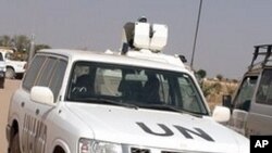 A UNAMID patrol in Darfur