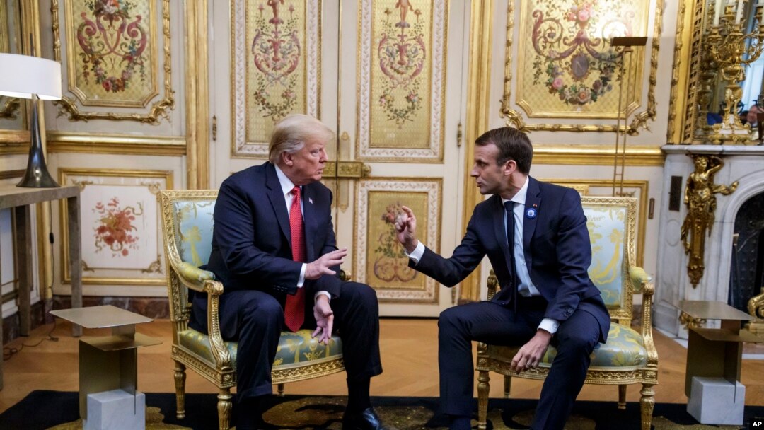  Donald Trump e Emmanuel Macron, Paris, 10 de Novembro, 2018.