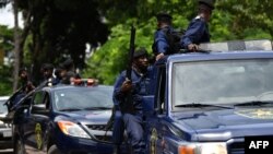 Ba policiers na mituka na Kinshasa, 12 janvier 2019.