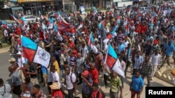 Members of Tanzania's political opposition parties protest to demand constitutional changes to reduce presidential powers and reform the electoral commission ahead of a general election due next year, in Dar es Salaam, Tanzania January 24, 2024.