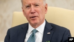 조 바이든 미국 대통령이 17일 백악관에서 세인트 패트릭 데이 행사에 참석했다.