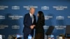 U.S. President Joe Biden is greeted by Interior Secretary Deb Haaland before he delivers remarks at a Tribal Nations Summit at the Department of the Interior in Washington, D.C., on Dec. 9, 2024.