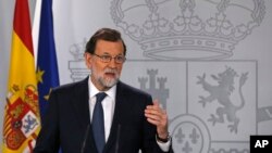 Le Premier ministre espagnol, Mariano Rajoy, au Palais Moncloa de Madrid, le 11 octobre 2017. 