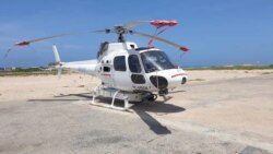 This is one of the three helicopters that Canadian experts will use to spray pesticides in an effort to kill locusts that are eating crops in Somalia. (Somali Disaster Ministry photo)