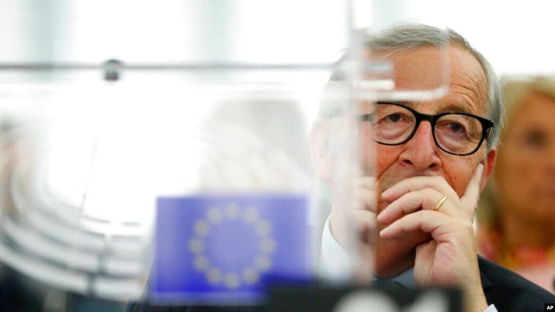 Predsednik Evropske komisije Žan-Klod Junker na jednoj od debati o Bregzitu u Strazburu, Foto:
(AP Photo / Jean-François Badias)