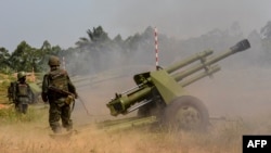 Des soldats des FARDC à Matombo, Nord-Kivu, le 13 janvier 2018.