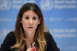 WHO epidemiologist Maria Van Kerkhove attends a news conference at the WHO headquarters in Geneva, Switzerland, July 3, 2020.