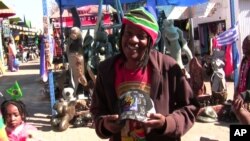 A street vendor at the Bruma Flea Market in suburban Johannesburg, South Africa